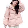thumbnail image 3 of Lindreshi Winter Coats for Women 2023 Trendy Women's Winter Cotton Jacket with Hood, Waist, and Plush To Overcome Outer Coat, 3 of 5
