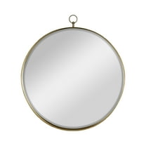CC Home Furnishings Round Wall Mirror with Ring Handle - 28" - Gold