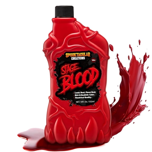 Joyfy 18 oz Halloween Fake Blood,Vampire Blood Makeup Bottle, Zombie Makeup,Face Paint Kit for Adults,Halloween Costume Vampire Accessories