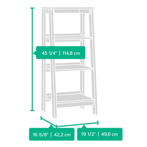 Sauder Trestle 3-Shelf Bookcase, Jamocha Wood