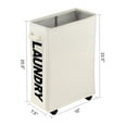 thumbnail image 3 of Gymax 21'' Slim Laundry Basket Hamper 10 Gallon Collapsible Waterproof Organizer Wheels Beige, 3 of 10