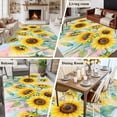 thumbnail image 5 of 8x10 Area Rugs for Living Room, Sunflowers Non Slip Area Rugs for Kitchen Bedroom Entryway, Yellow Floral Summer Botanical Elegant Pastoral Washable Carpet Runner Rug Floor Mats for Bedroom, 5 of 8