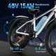 thumbnail image 4 of Bicicleta Eléctrica de Montaña para Adultos AMYET EB26, Motor 1000W, Batería 48V 15Ah, 26 Pulgadas, Blanco, 4 of 9