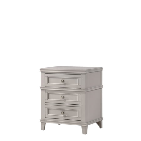 3 Drawer Nightstand With Fusion - Gray Solid Wood Fitted