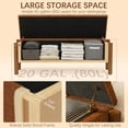 thumbnail image 6 of Modern Storage Benches with Walnut Wood Legs, 47'' Ottoman Bench with 20 Gallons Storage Space for Bedroom End of Bed, Fabric Upholstered Entryway Bench with Seating for Livingroom, Orange, 6 of 14