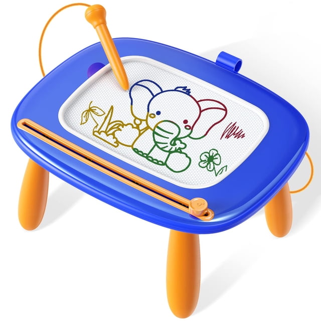 Tablero de dibujo magnético Seimome para niños de 1 a 3 años, azul oscuro