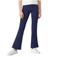 thumbnail image 3 of Hurxie Girl's Flare Leggings with Pockets High Waisted Bootcut Yoga Pants Kids Dance Bell Bottoms Leggings Navy,15-16 Years, 3 of 6