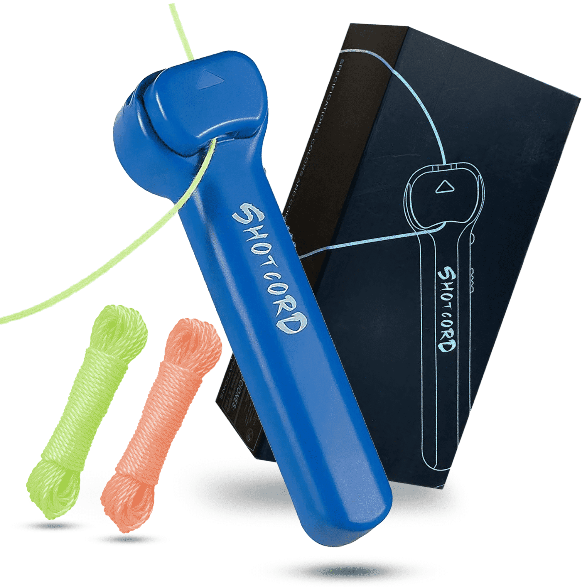 Fun Glow in The Dark String Toy with Shark Tank, Integrated UV Blacklight – Portable Rope Launcher Loop Fidget Toy - Ideal Gift for Children (Blue)