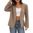 thumbnail image 5 of IUYRTFE Women's Collarless Open Front Blazer Long Sleeve Casual Workwear Jacket Solid Color, 5 of 9