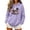 Purple, variant on Juebong fashion Women's Graphic Halloween Hoodie Drawstring Solid Color Long Sleeve Sweatshirt Oversized Kangaroo Pocket Hooded Pullover Casual Fall Retro Floral Skull Square Frame Printed Outwear