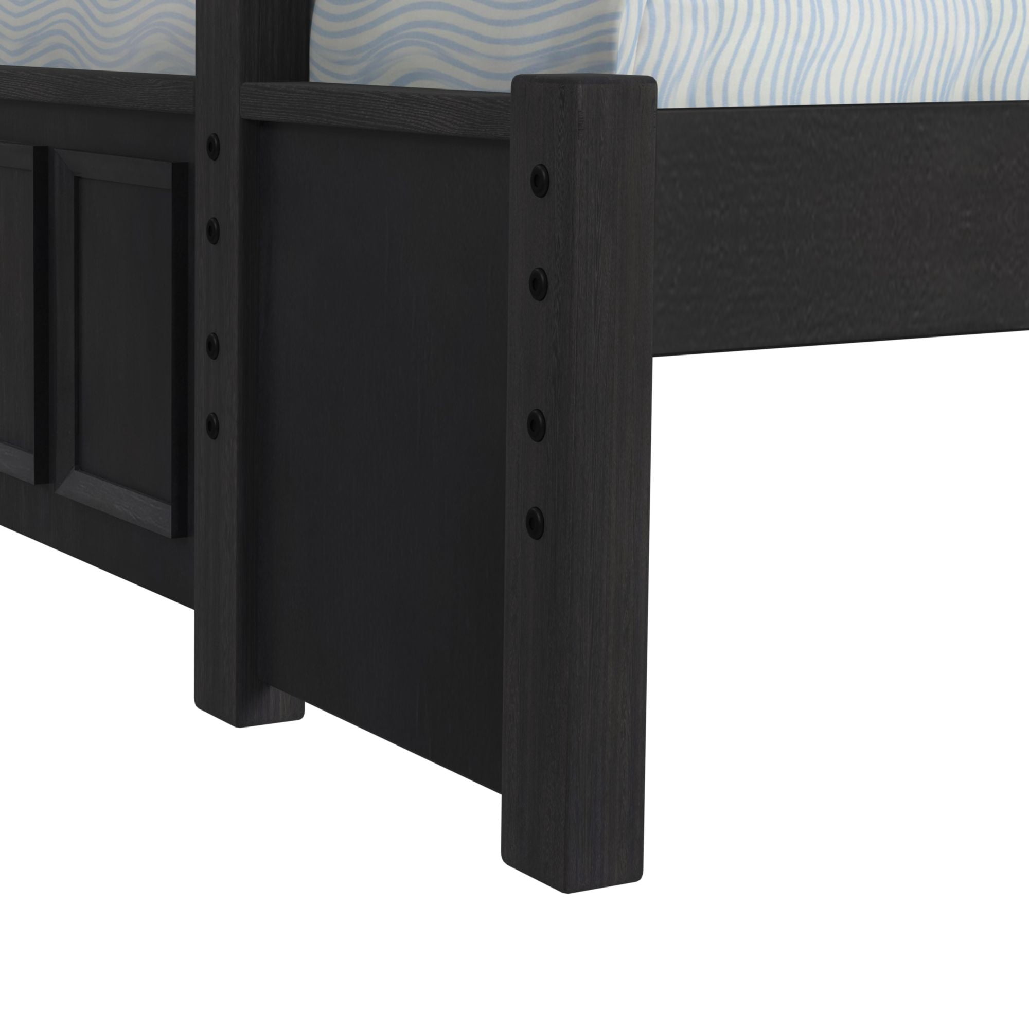 Brooklyn Kids Twin Over Full Bunk with Ladder in Charcoal