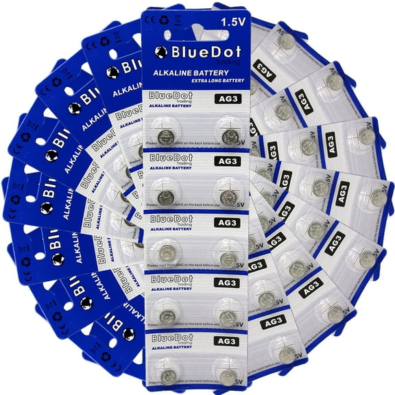 BlueDot Trading AG3 (also known as LR41 and LR736) Alkaline Button Cell Batteries - 100 Pack