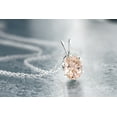 thumbnail image 2 of Gem Stone King Peach Morganite 925 Sterling Silver Pendant Necklace for Women 0.65 Cttw Oval 7X5MM With 18 inch Silver Chain, 2 of 4
