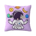 thumbnail image 2 of LNWH Cartoon Astronauts Meditate Throw Pillow Covers, Square Soft Linen Decorative Pillow Cases, 18"x18", 2 of 8