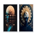 thumbnail image 2 of Designart "Sci-Fi Portrait Blue Future Man" Man Framed Wall Art Set Of 2 - Glam Blue Gallery Wall Frame Set For Home Decor, 2 of 6