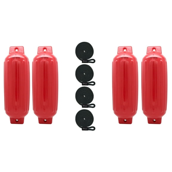 Extreme Max 3006.8538.4 BoatTector Inflatable Fender Value 4-Pack - 10" x 30", Red