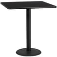 thumbnail image 2 of 42" Square Black Laminate Table Top With Bar Height Round Base - Bar Height Restaurant Table, 2 of 4