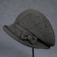 thumbnail image 5 of YooGuoGuo Vintage Bownot Bowler Hats for Women Autumn Fashion Tweed Top Hats Slouchy Short Brim Felt Derby Hat(Several Colors), 5 of 5