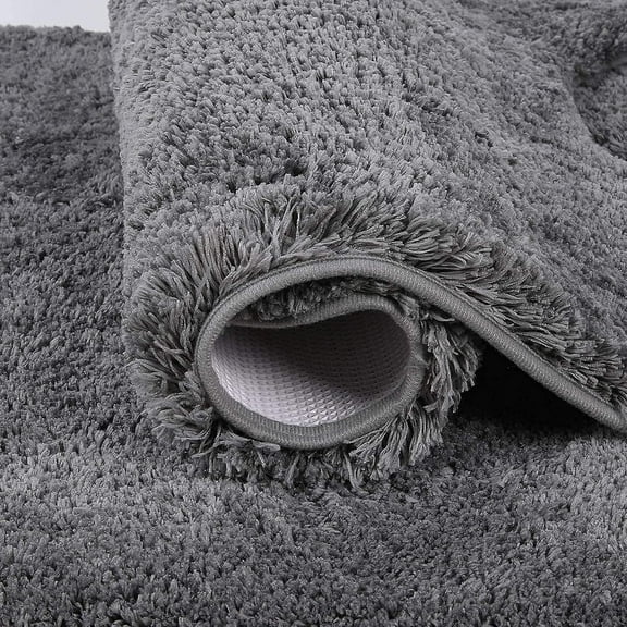 Non Slip Bath Mat Thickened Pedestal Mat for Bathroom Absorbent Ultra Soft Bathroom Rug Fluffy Microfiber Bath Mat,Quick-drying,Machine Washable