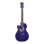 Luna FLO PF QM LEFTY Flora Passion Flower Acoustic Design W/ Trans Purple Finish