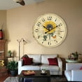thumbnail image 7 of 12 Inch Silent Kitchen Clocks Wall Battery Operated for Living Room,Small Wall Clock Sunflower Decor for Kitchen Bedroom,Non-ticking Flower Wooden Clock Wall Decorative for Farmhouse Home Office, 7 of 7