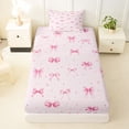 thumbnail image 3 of Erosebridal Cartoon Ribbon Twin Sheet Sets for Kid, Butterfly Knot Bedding, Pink, 3 Pieces, 3 of 5