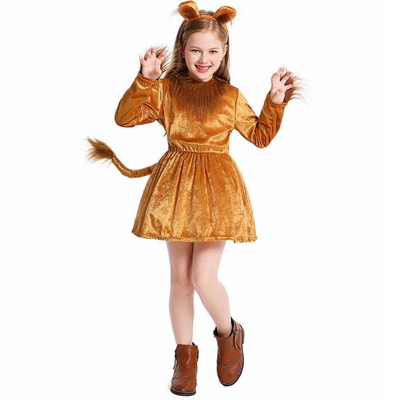 Cartoon Animal Dress For Girls Velour Outfit With Tail And Headband For Holiday Parties Girls Summer Dress Cassual Formal Dresses Cute Sun Dresses