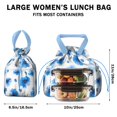 thumbnail image 5 of Pioneer Flower Floral Print Pattern Drawstring Lunch Bag Women - Drawstring Lunch Bag Insulated for Work Office - Stain-Resistant Large Lunchbags for Women with Multi-Pockets, 5 of 6