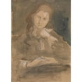 thumbnail image 2 of Sir George Hayter 11x14 Black Ornate Wood Framed Double Matted Museum Art Print Titled: Portrait Study of Martha, Lady Hayter (1863), 2 of 5