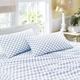 thumbnail image 4 of Sleepdown 100% Cotton Twin Size Bed Sheets Set with Deep Pockets, Cozy Percale sheets with Elastic Fitted Sheet Set Ultra Soft Cooling Sheets - 3 Piece Bedding and Pillowcase set, Mandalas Blue, 4 of 8