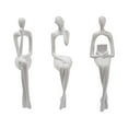 thumbnail image 3 of yuksok 3PCS Sitting Thinker Statue Abstract Figurines for Shelf Tabletop Decoration White, 3 of 9