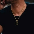 thumbnail image 2 of Bling Queen Men's Gold Plated Emerald Cut Onyx Pendant With Rope Chain, Onyx Pendant Necklace, Onyx Pendant For Women, Black Onyx Pendant For Women, Black Onyx Pendant Necklace For Women(Gold), 2 of 4