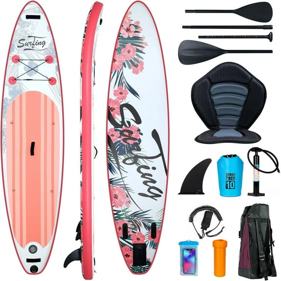 FULLWATT Inflatable Stand Up Paddle Boards 11 ft with Premium SUP Paddle Board Accessories, Wide Stable Design, Non-Slip Comfort Deck for Youth & Adults