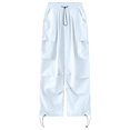 thumbnail image 4 of enyan Women'sSweat Pants Womens Cargo Pants with Pockets Quick Dry Hiking Pants Lightweight Water-Resistant Baggy Joggers White,White, 4 of 4