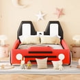 thumbnail image 2 of Twin Size Platform Bed With Race Car Feature And Wheels - Red, Strong Reliable Construction Appearance Red, 2 of 7