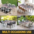 thumbnail image 5 of Spring Floral Table Cloths for 6 Foot Rectangle Tables, Black White Checkered Farmhouse Butterfly Patio Waterproof Elastic Fitted Tablecloths, Washable Rectangular Table Cover for Camping, 5 of 8