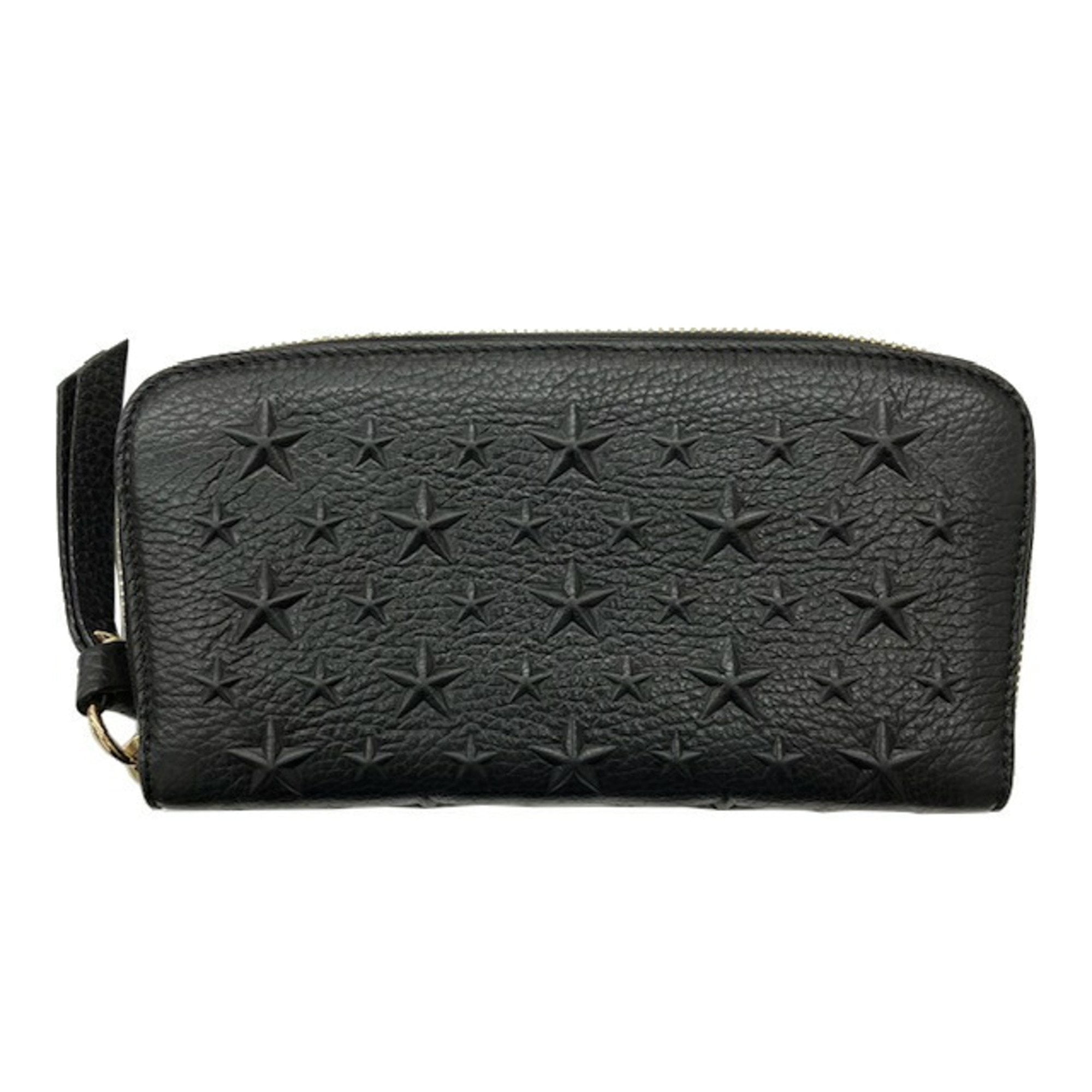 Pre-Owned JIMMY CHOO Jimmy Choo Round Long Wallet FILIPA EMG BK Women's Men's (Good)