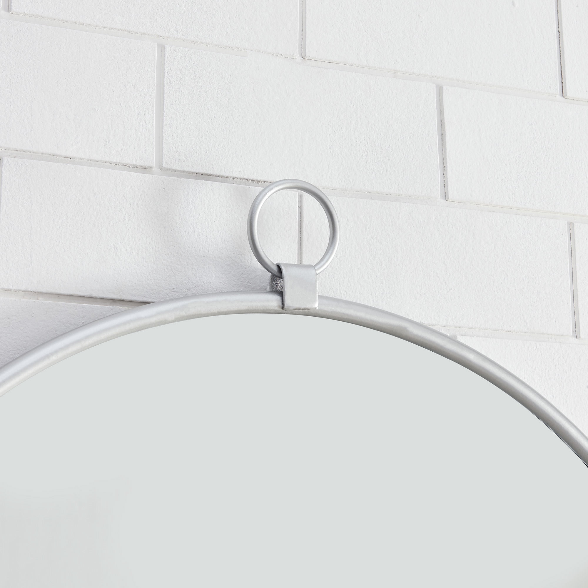 FirsTime & Co. Silver Marshall Wall Mirror, Modern, Round, 32.5 x 1 x 36 in