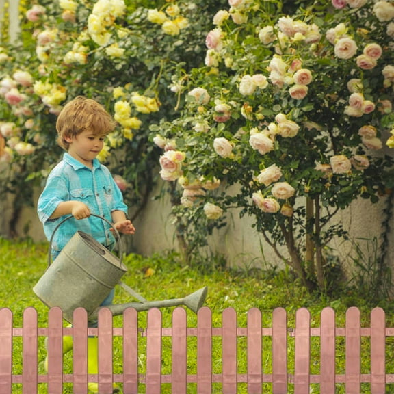 Sltwyw Decorative Plastic Garden Fencing - 24" Picket Edging for Lawn Borders, Flower Beds, Plant Protection, and Landscape Design