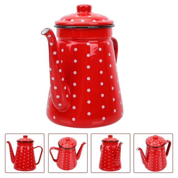 Minkissy Vintage Enamel Coffee Kettle Enameled Teapot for Coffee, Tea, - Ideal Housewarming , and Stylish