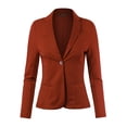 thumbnail image 1 of A2Y Women's Slim Fit Ponte Comfy One Button Closure Long Sleeve Blazer Rust S, 1 of 5