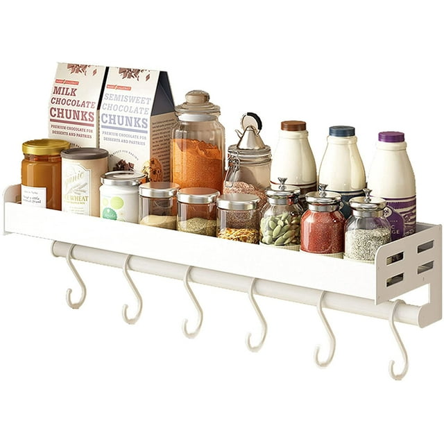 Spice Racks Spice Rack Wall Mount Perforation-Free Multifunctional Bathroom Kitchen Household Car Storage Rack,B,15.74in