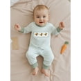 thumbnail image 4 of BemeyourBBs Boy Thanksgiving Stripe Romper Turkey Embroidery Long Sleeve Jumpsuit, 4 of 9