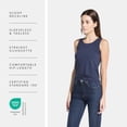 thumbnail image 4 of Fishers Finery Women's Ecofabric Moisture Wicking Yoga Jersey Tank - New Fabric (Navy, M), 4 of 5