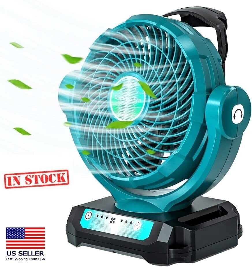 Portable Brushless DeWalt Compatible Fan - 3-Speed Cordless/Corded Jobsite Cooling