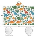 thumbnail image 3 of Wearable Blanket,White Colorful Dinosaurs Jungle Pattern Hooded Wearable Flannel Blanket for Adults & Teens,Winter Poncho Shawl Wrap Cape Cozy Anti-Pill,60"x80", 3 of 5