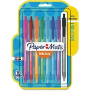 Paper Mate InkJoy 100 RT Pens - Medium Pen Point - 1 mm Pen Point Size - Retractable - Assorted - Translucent Barrel - 8 / Pack | Bundle of 2 Packs