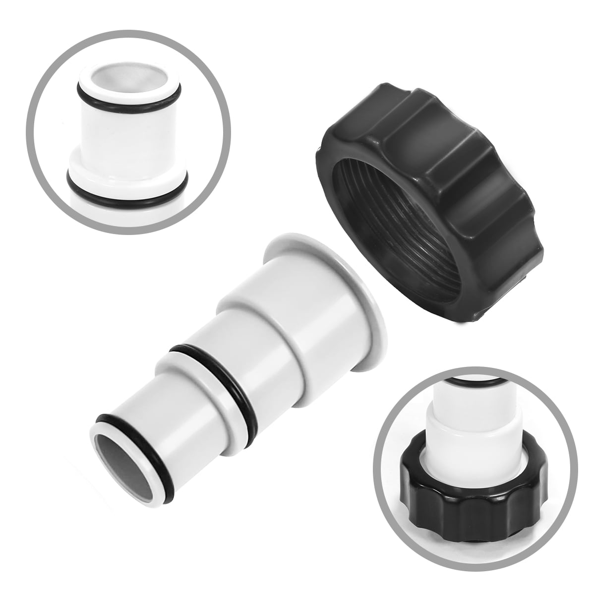 XtremepowerUS (2-Pack) Replacement Pool Hose Adapter For Intex Pool Sets With 1.5" & 1.25" Hoses, Fits Filter Pumps, Chlorine Generators, Salt Systems With Threaded Hose Connections