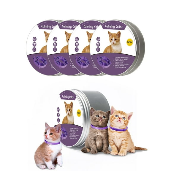 TELOLY 4Pcs Cat Collar,Relieve Anxiety Calming Collar for Dogs/Cats,Relieve Anxiety Cat Calming Collar,Lavender Scent Relaxing Cat Calming,Purple
