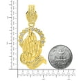 thumbnail image 4 of Large 14k Gold Heavy Plated Praying Hands w/CZ Halo Pendant + 30" 2.4mm Figaro Chain Necklace Set, 4 of 7